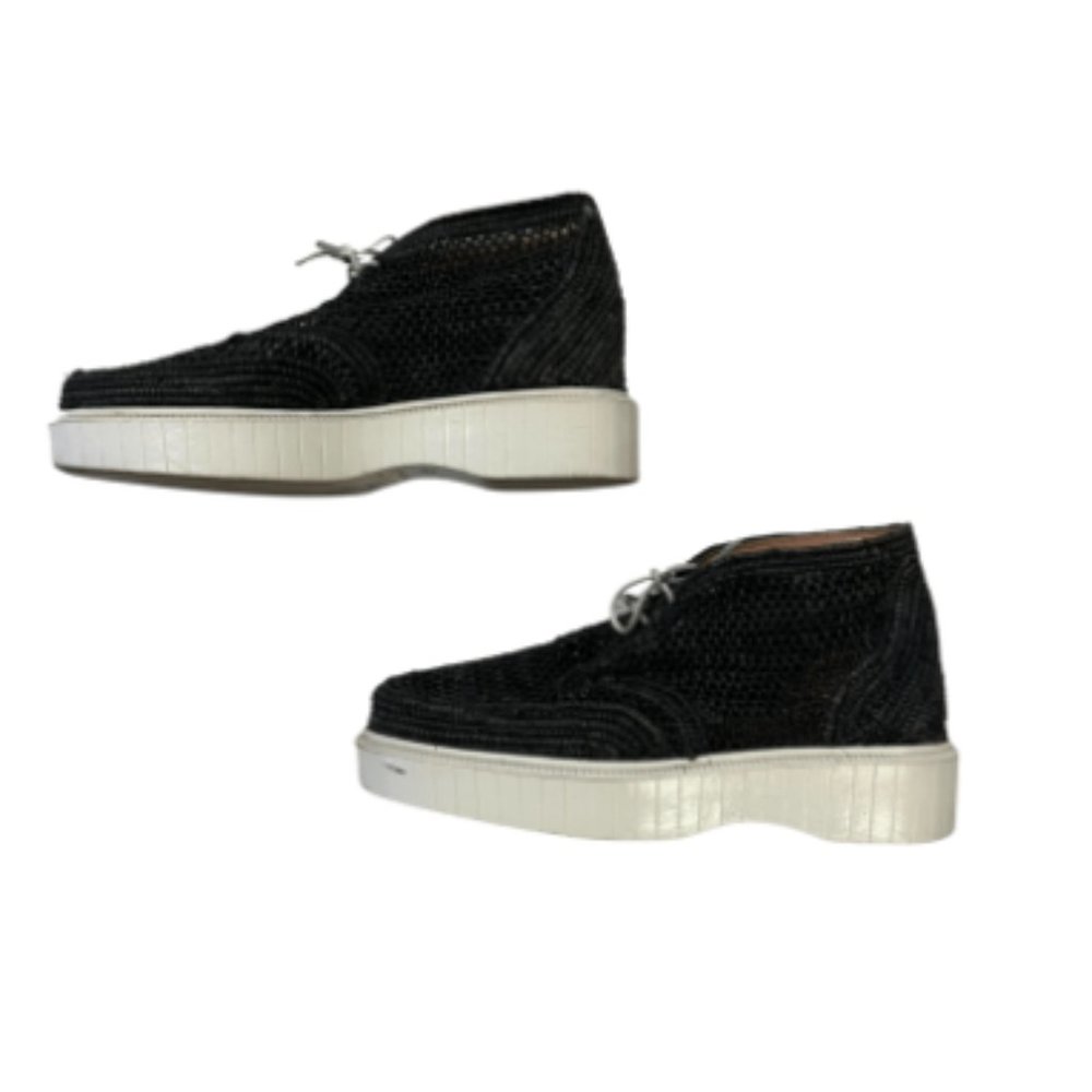 Clergerie Paris - Lisa Woven Raffia Platform Loafers - Size 6.5
